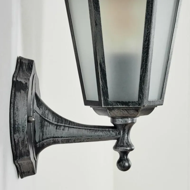 Luminaires Rustiques-hofstein Applique murale d'extérieur Loria Noir, Argenté, 1 lumière