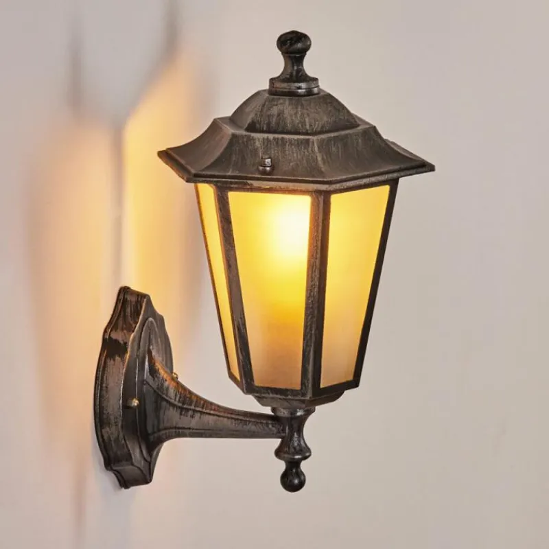 Luminaires Rustiques-hofstein Applique murale d'extérieur Loria Noir, Argenté, 1 lumière