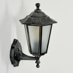 Luminaires Rustiques-hofstein Applique murale d'extérieur Loria Noir, Argenté, 1 lumière