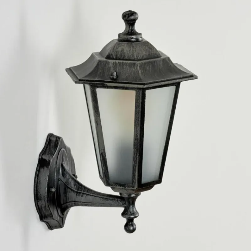 Luminaires Rustiques-hofstein Applique murale d'extérieur Loria Noir, Argenté, 1 lumière