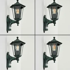 Luminaires Rustiques-hofstein Applique murale d'extérieur Loria Vert, Noir, 1 lumière, Détecteur de mouvement