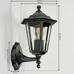 Luminaires Rustiques-hofstein Applique murale d'extérieur Loria Noir, 1 lumière