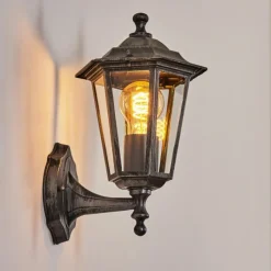 Luminaires Rustiques-hofstein Applique murale d'extérieur Loria Noir, 1 lumière