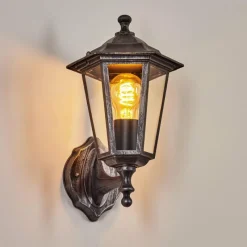 Luminaires Rustiques-hofstein Applique murale d'extérieur Loria Noir, 1 lumière