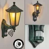 Luminaires Rustiques-hofstein Applique murale d'extérieur Loria Vert, Noir, 1 lumière, Détecteur de mouvement