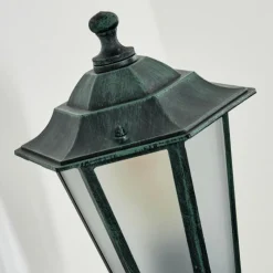 Luminaires Rustiques-hofstein Applique murale d'extérieur Loria Vert, Noir, 1 lumière, Détecteur de mouvement