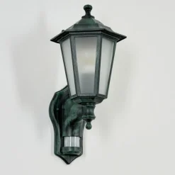 Luminaires Rustiques-hofstein Applique murale d'extérieur Loria Vert, Noir, 1 lumière, Détecteur de mouvement