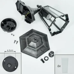 Luminaires Rustiques-hofstein Applique murale d'extérieur Loria Noir, Argenté, 1 lumière, Détecteur de mouvement