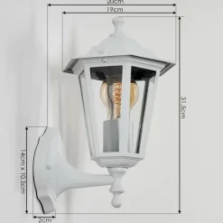 Luminaires Rustiques-hofstein Applique murale d'extérieur Loria Blanc, 1 lumière