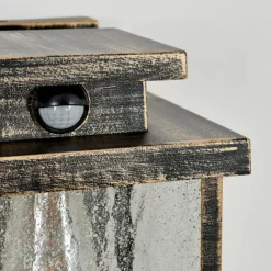 Lampes Dorées-hofstein Applique murale d'extérieur Tieva Brun, Or, Noir, 1 lumière, Détecteur de mouvement