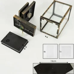 Lampes Dorées-hofstein Applique murale d'extérieur Tieva Brun, Or, Noir, 1 lumière, Détecteur de mouvement