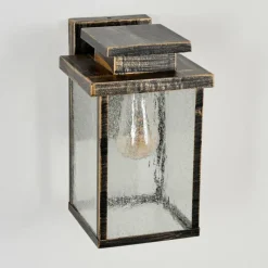 Lampes Dorées-hofstein Applique murale d'extérieur Tieva Brun, Or, Noir, 1 lumière