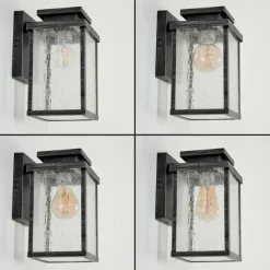 hofstein Applique murale d'extérieur Tieva Noir, Argenté, 1 lumière