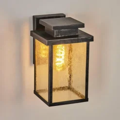 hofstein Applique murale d'extérieur Tieva Noir, Argenté, 1 lumière