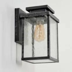 hofstein Applique murale d'extérieur Tieva Noir, Argenté, 1 lumière