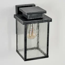 hofstein Applique murale d'extérieur Tieva Noir, Argenté, 1 lumière