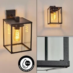 hofstein Applique murale d'extérieur Gramilla Noir, 1 lumière