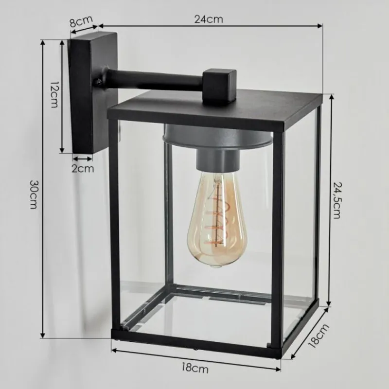 hofstein Applique murale d'extérieur Gramilla Noir, 1 lumière