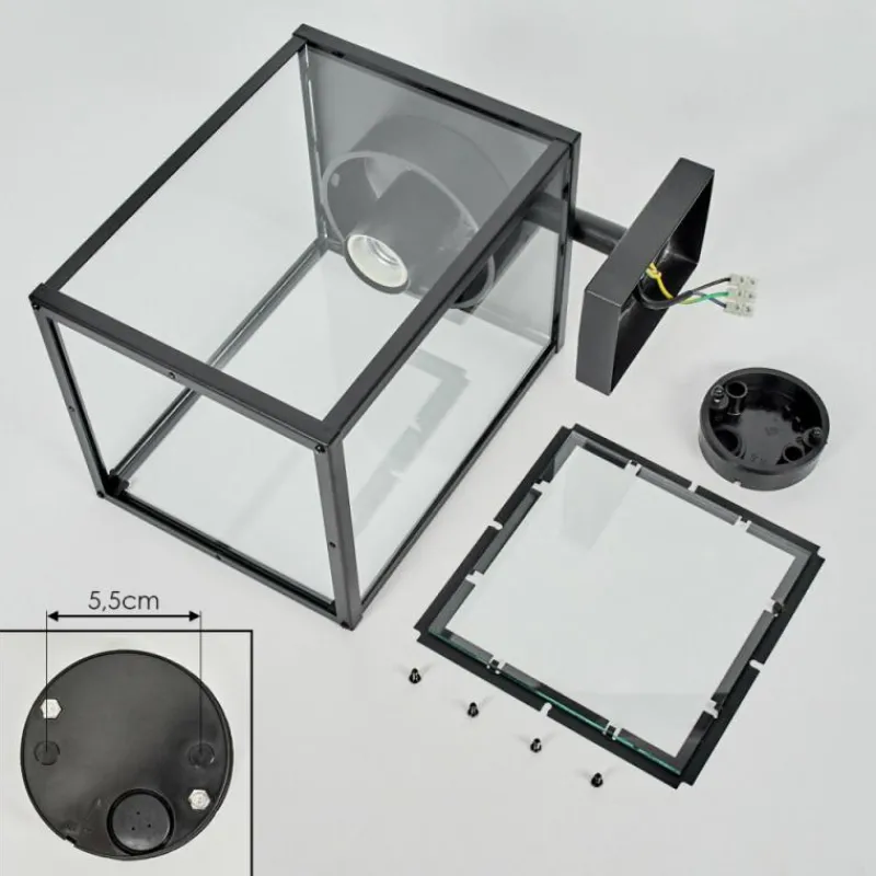 hofstein Applique murale d'extérieur Gramilla Noir, 1 lumière