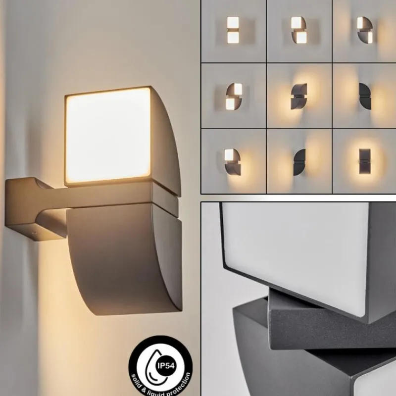 hofstein Applique murale d'extérieur Kontenga LED Anthracite, 2 lumières