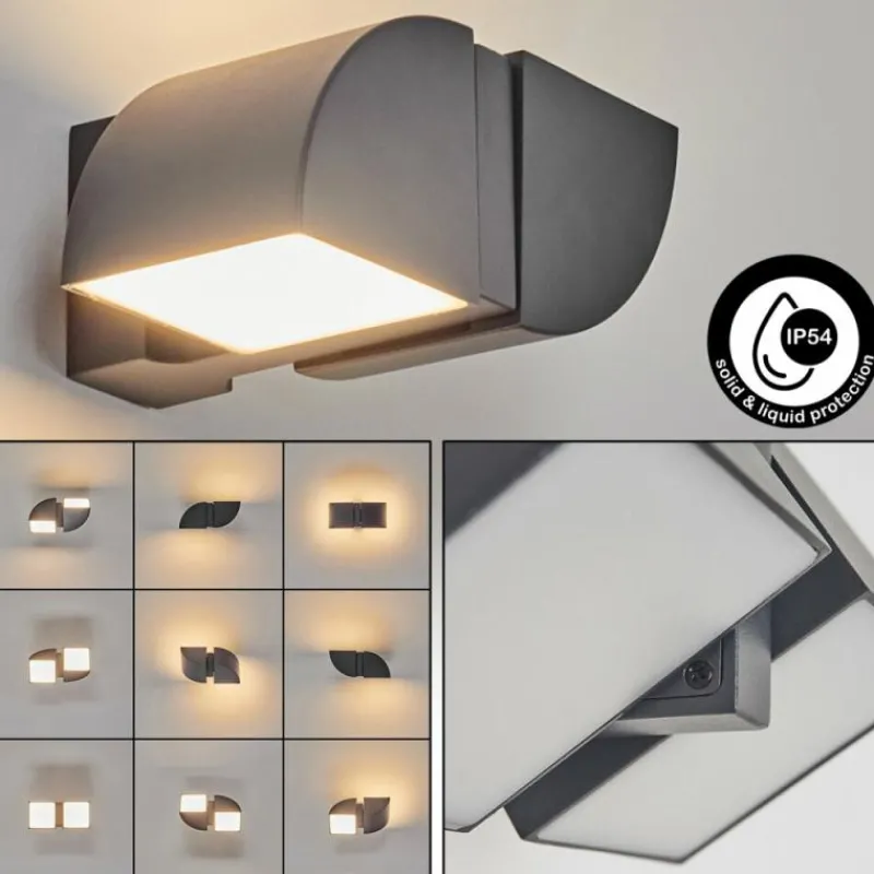 hofstein Applique murale d'extérieur Kontenga LED Anthracite, 2 lumières
