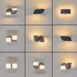 hofstein Applique murale d'extérieur Kontenga LED Anthracite, 2 lumières