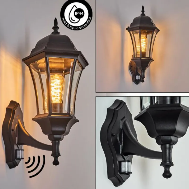 Luminaires Rustiques-hofstein Applique murale d'extérieur Etoe Noir, 1 lumière, Détecteur de mouvement