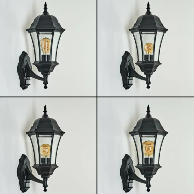 Luminaires Rustiques-hofstein Applique murale d'extérieur Etoe Noir, 1 lumière, Détecteur de mouvement