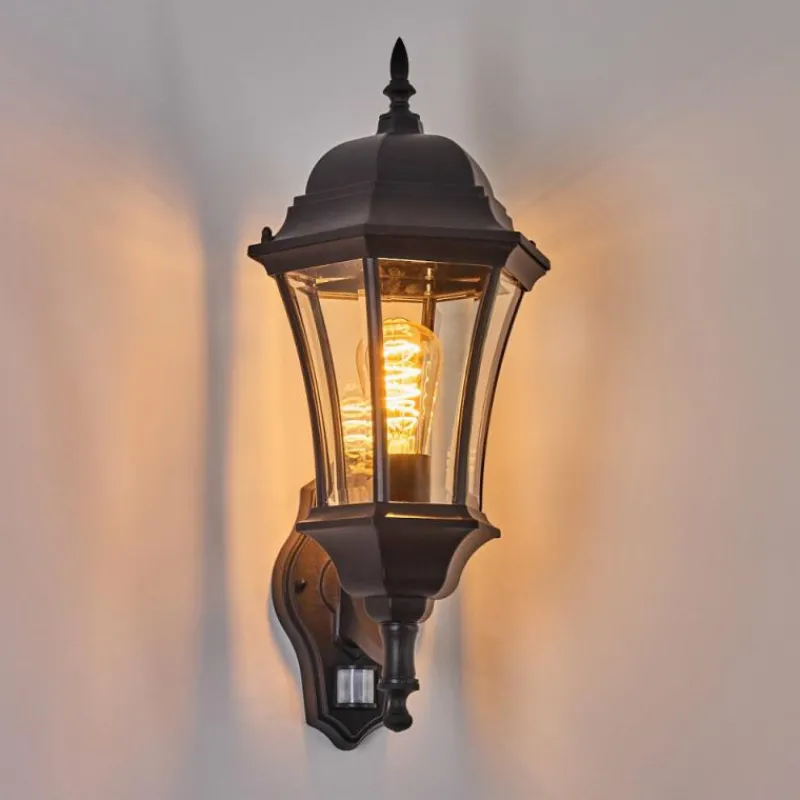 Luminaires Rustiques-hofstein Applique murale d'extérieur Etoe Noir, 1 lumière, Détecteur de mouvement