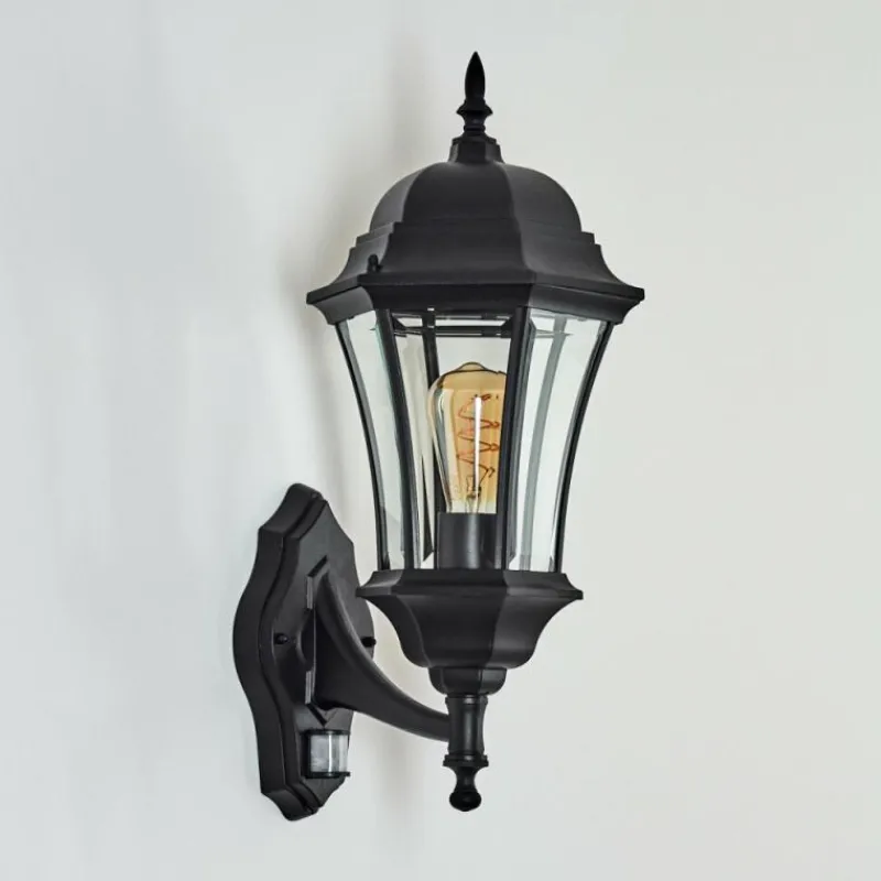 Luminaires Rustiques-hofstein Applique murale d'extérieur Etoe Noir, 1 lumière, Détecteur de mouvement