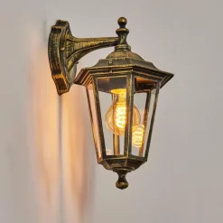 Lampes Dorées-hofstein Applique murale d'extérieur Loria Or, Noir, 1 lumière