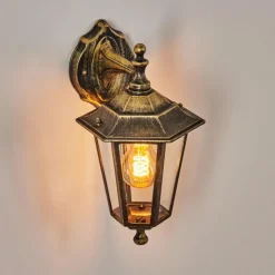Lampes Dorées-hofstein Applique murale d'extérieur Loria Or, Noir, 1 lumière