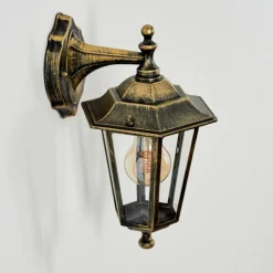 Lampes Dorées-hofstein Applique murale d'extérieur Loria Or, Noir, 1 lumière
