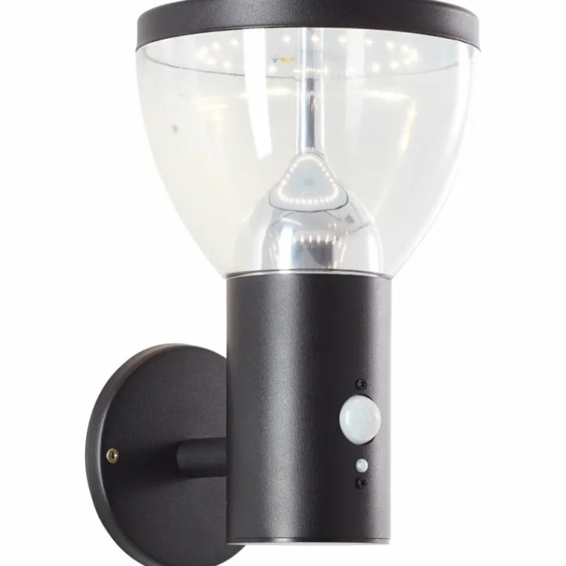 Luminaires Brilliant Applique murale d'extérieur Brilliant Tulip LED Noir, 1 lumière, Détecteur de mouvement