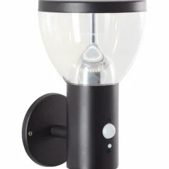 Luminaires Brilliant Applique murale d'extérieur Brilliant Tulip LED Noir, 1 lumière, Détecteur de mouvement