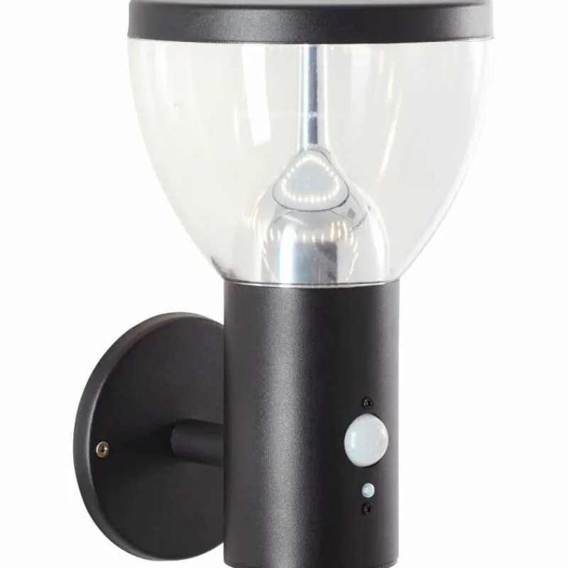 Luminaires Brilliant Applique murale d'extérieur Brilliant Tulip LED Noir, 1 lumière, Détecteur de mouvement