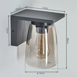 hofstein Applique murale d'extérieur Aquin Anthracite, 1 lumière