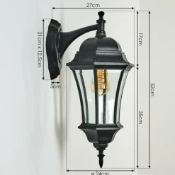 Luminaires Rustiques-hofstein Applique murale d'extérieur Etoe Noir, 1 lumière