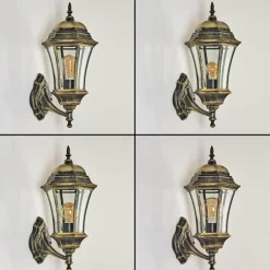 Luminaires Rustiques-hofstein Applique murale d'extérieur Etoe Brun, Or, 1 lumière