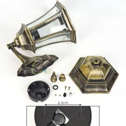 Luminaires Rustiques-hofstein Applique murale d'extérieur Etoe Brun, Or, 1 lumière