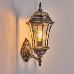 Luminaires Rustiques-hofstein Applique murale d'extérieur Etoe Brun, Or, 1 lumière