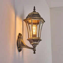 Luminaires Rustiques-hofstein Applique murale d'extérieur Etoe Brun, Or, 1 lumière