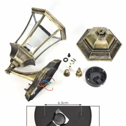 Luminaires Rustiques-hofstein Applique murale d'extérieur Etoe Brun, Or, 1 lumière, Détecteur de mouvement