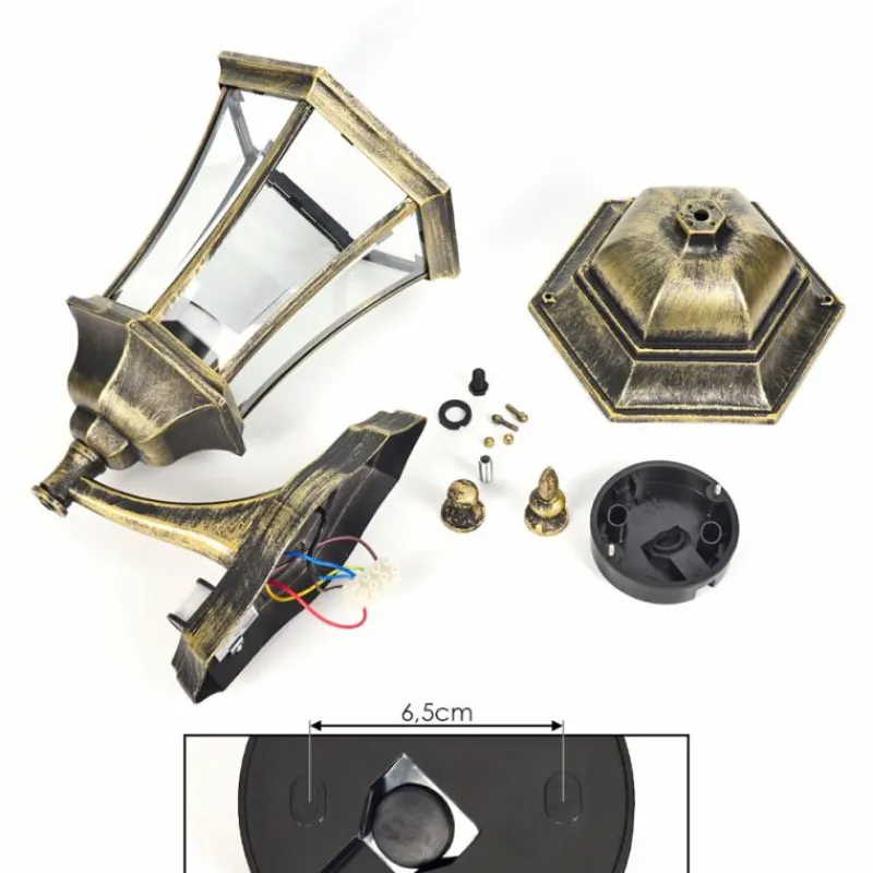 Luminaires Rustiques-hofstein Applique murale d'extérieur Etoe Brun, Or, 1 lumière, Détecteur de mouvement