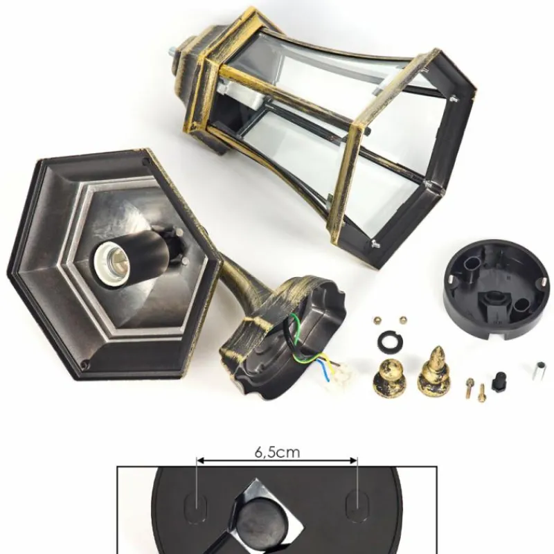 Luminaires Rustiques-hofstein Applique murale d'extérieur Etoe Brun, Or, 1 lumière