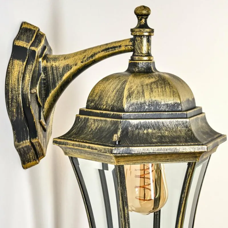 Luminaires Rustiques-hofstein Applique murale d'extérieur Etoe Brun, Or, 1 lumière