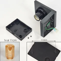 hofstein Applique murale d'extérieur Aquin Anthracite, 1 lumière