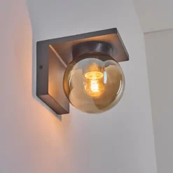 Suspension Verre Fumé-hofstein Applique murale d'extérieur Aquin Anthracite, 1 lumière