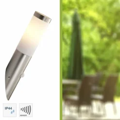 Luminaires Brilliant Applique murale d'extérieur Brilliant Chorus Acier inoxydable, 1 lumière, Détecteur de mouvement