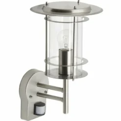 Luminaires Brilliant Applique murale d'extérieur Brilliant York Acier inoxydable, 1 lumière, Détecteur de mouvement